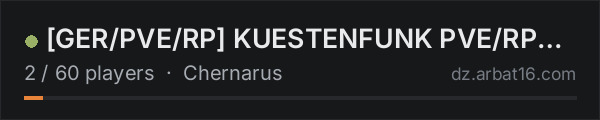 [GER/PVE/RP] KUESTENFUNK PVE/RP (No KOS) on the AR16 DayZ server list