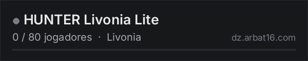 HUNTER Livonia Lite na lista de servidores de DayZ da AR16