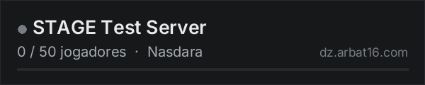 STAGE Test Server na lista de servidores de DayZ da AR16