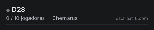 D28 na lista de servidores de DayZ da AR16