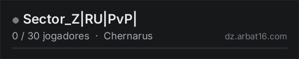 Sector_Z|RU|PvP| na lista de servidores de DayZ da AR16