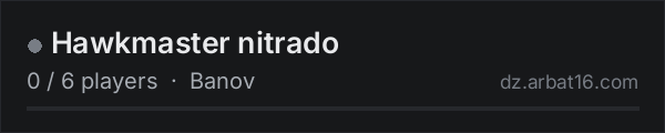 Hawkmaster nitrado on the AR16 DayZ server list