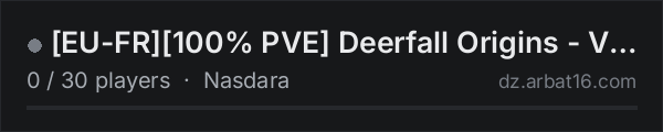[EU-FR][100% PVE] Deerfall Origins - Vanilla + on the AR16 DayZ server list