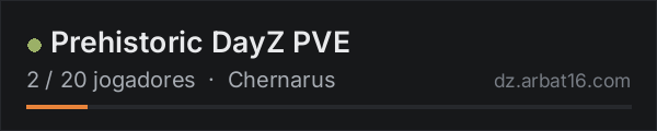 Prehistoric DayZ PVE na lista de servidores de DayZ da AR16