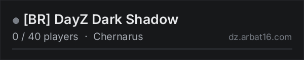 [BR] DayZ Dark Shadow on the AR16 DayZ server list