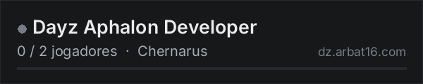 Dayz Aphalon Developer na lista de servidores de DayZ da AR16