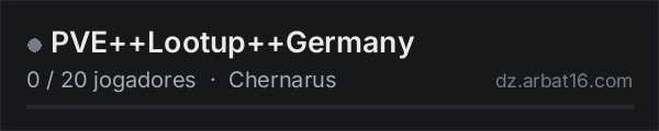 PVE++Lootup++Germany na lista de servidores de DayZ da AR16