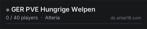 GER PVE Hungrige Welpen on the AR16 DayZ server list