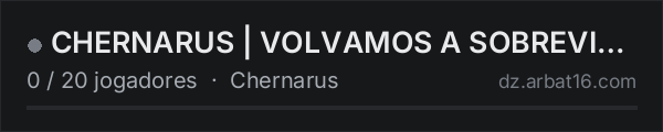CHERNARUS | VOLVAMOS A SOBREVIVIR | Vanilla Survival na lista de servidores de DayZ da AR16