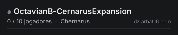 OctavianB-CernarusExpansion na lista de servidores de DayZ da AR16