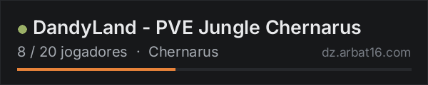 DandyLand - PVE Jungle Chernarus na lista de servidores de DayZ da AR16