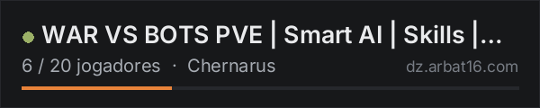 WAR VS BOTS PVE | Smart AI | Skills | NoPVP na lista de servidores de DayZ da AR16
