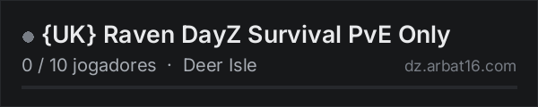 {UK} Raven DayZ Survival PvE Only na lista de servidores de DayZ da AR16