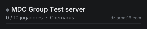 MDC Group Test server na lista de servidores de DayZ da AR16