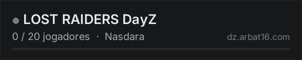 LOST RAIDERS DayZ na lista de servidores de DayZ da AR16