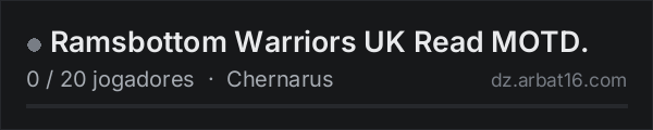 Ramsbottom Warriors UK Read MOTD. na lista de servidores de DayZ da AR16