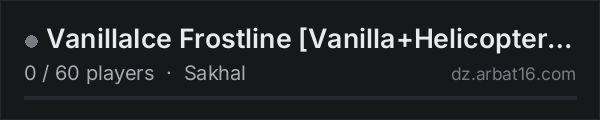 VanillaIce Frostline Vanilla+Helicopters+Base Building on the AR16 DayZ server list