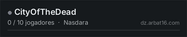 CityOfTheDead na lista de servidores de DayZ da AR16
