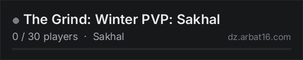 The Grind: Winter PVP: Sakhal on the AR16 DayZ server list
