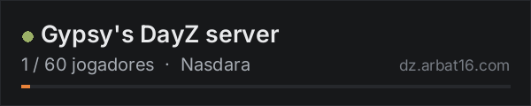 Gypsy's DayZ server na lista de servidores de DayZ da AR16