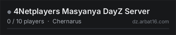 4Netplayers Masyanya DayZ Server on the AR16 DayZ server list