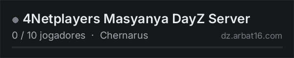 4Netplayers Masyanya DayZ Server na lista de servidores de DayZ da AR16