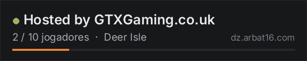 Hosted by GTXGaming.co.uk na lista de servidores de DayZ da AR16