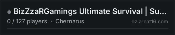BizZzaRGamings Ultimate Survival | Summer Edition chernarusplus on the AR16 DayZ server list