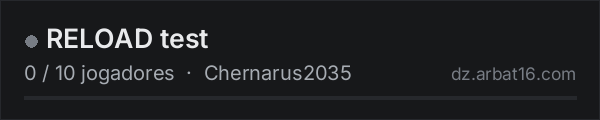 RELOAD test na lista de servidores de DayZ da AR16