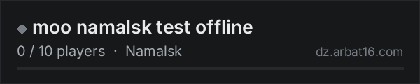 moo namalsk test offline on the AR16 DayZ server list