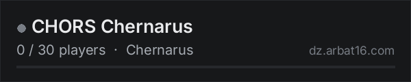 CHORS Chernarus on the AR16 DayZ server list