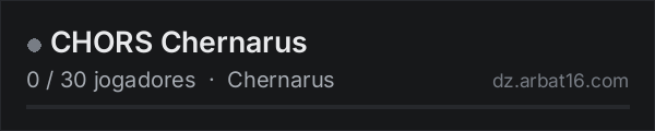 CHORS Chernarus na lista de servidores de DayZ da AR16