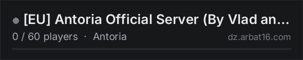 [EU] Antoria Official Server (By Vlad and Mr Crumpet) on the AR16 DayZ server list