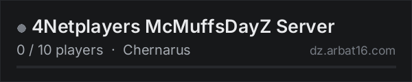 4Netplayers McMuffsDayZ Server on the AR16 DayZ server list
