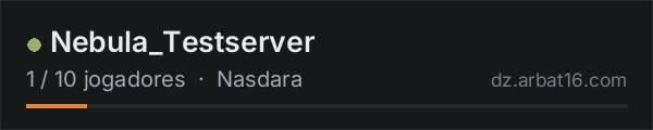 Nebula_Testserver na lista de servidores de DayZ da AR16