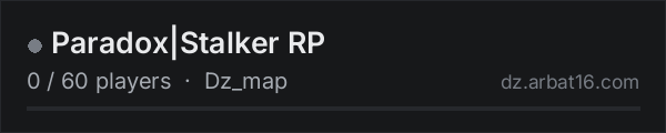 Paradox|Stalker RP on the AR16 DayZ server list
