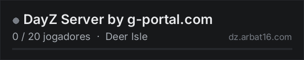 DayZ Server by g-portal.com na lista de servidores de DayZ da AR16