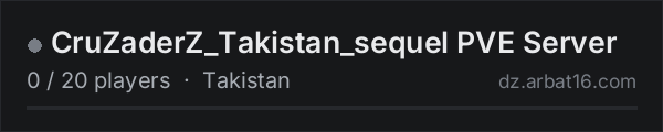 CruZaderZ_Takistan_sequel PVE Server on the AR16 DayZ server list