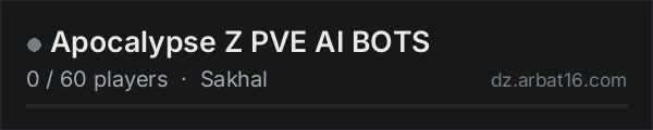 Apocalypse Z PVE AI BOTS on the AR16 DayZ server list