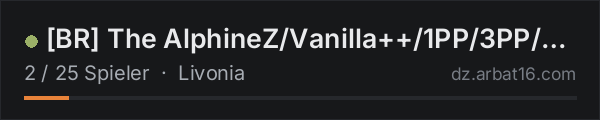 [BR] The AlphineZ/Vanilla++/1PP/3PP/Map in der DayZ-Serverliste von AR16