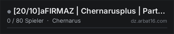 20/10aFIRMAZ | Chernarusplus | Party Max 7 | 1PP | PVP in der DayZ-Serverliste von AR16