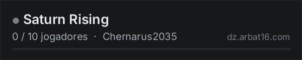 Saturn Rising na lista de servidores de DayZ da AR16