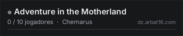 Adventure in the Motherland na lista de servidores de DayZ da AR16