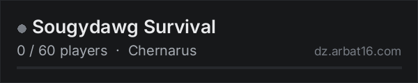 Sougydawg Survival on the AR16 DayZ server list
