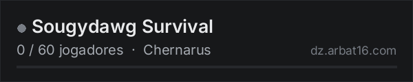 Sougydawg Survival na lista de servidores de DayZ da AR16