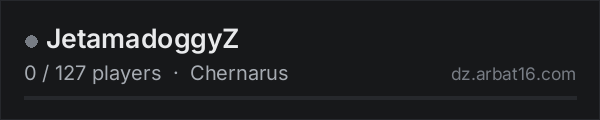 JetamadoggyZ on the AR16 DayZ server list