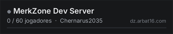 MerkZone Dev Server na lista de servidores de DayZ da AR16