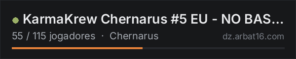 KarmaKrew Chernarus #5 EU - NO BASES | 1PP | VANILLA + MODS na lista de servidores de DayZ da AR16