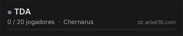 TDA na lista de servidores de DayZ da AR16