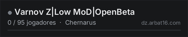 Varnov Z|Low MoD|OpenBeta na lista de servidores de DayZ da AR16